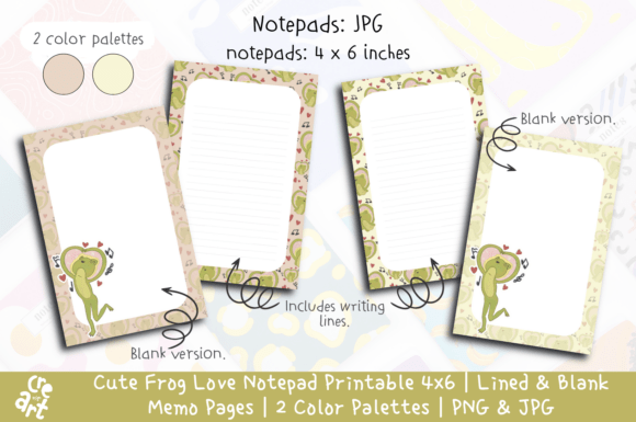 Download Cute Frog Love Notepad - Premium Bundle