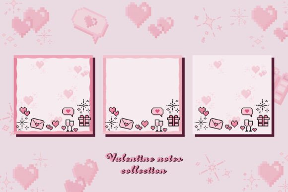 Download Valentine 8 Bit Cute Memo Pad Template - Premium Resources