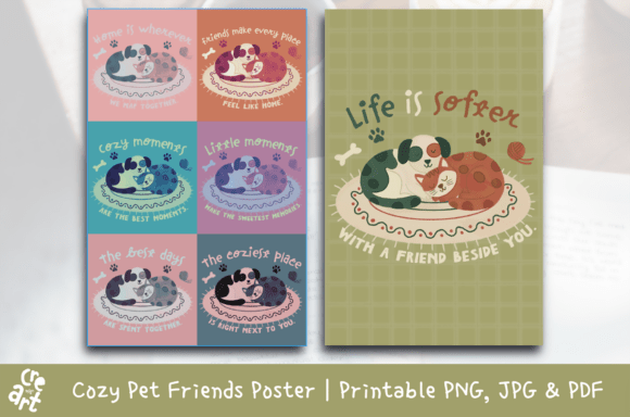 Download Cozy Pet Friends Poster Printable - Premium Resources